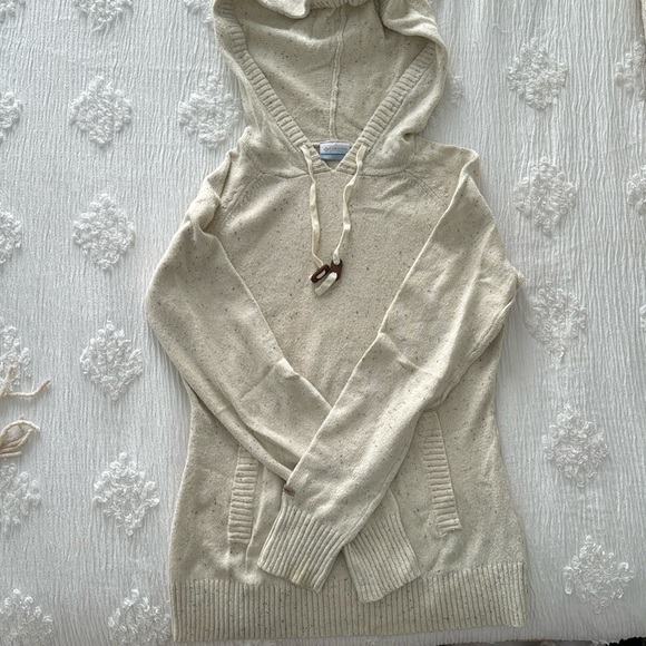 Columbia Speckled Cream Hooded Knit Sweater *NWOT* - Picture 1 of 3